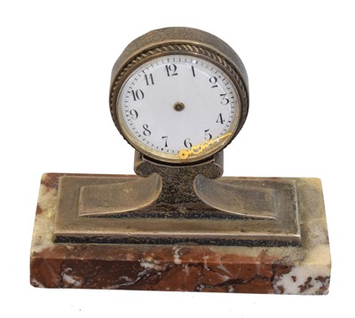 Lot 161 - An early 20th century silver mounted travel/desk clock