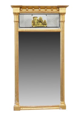 Lot Regency Style Giltwood Verre Eglomise Pier Mirror