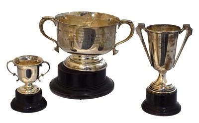 Lot 161 - Three silver twin handled trophies