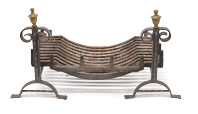 Lot 297 - Late 19th Century Iron Fire Basket and Dogs