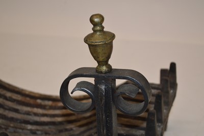 Lot 297 - Late 19th Century Iron Fire Basket and Dogs