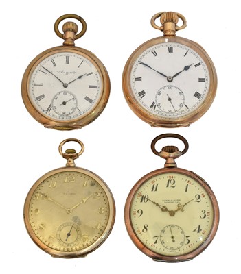 Lot 158 - Four gold plated open face pocket watches