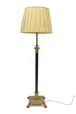 Lot 313 - Early 20th century Brass Corinthian Column Standard Lamp