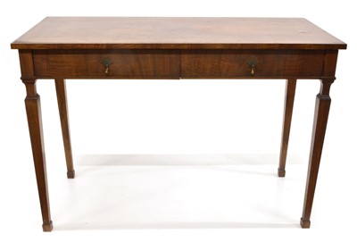Lot Edwardian Walnut Side Table with Parquetry Border