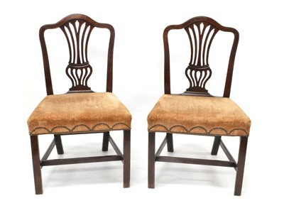 Lot 406 - Pair of George III Mahogany Side Chairs