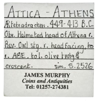 Lot 5 - Attica, Athens AR Tetradrachm, circa 449-413 B.C.