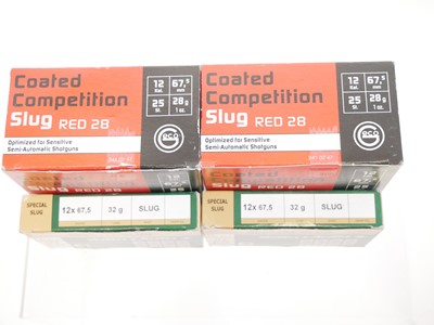 Lot 520 - Sixty seven 12 bore shotgun slugs cartridges,...