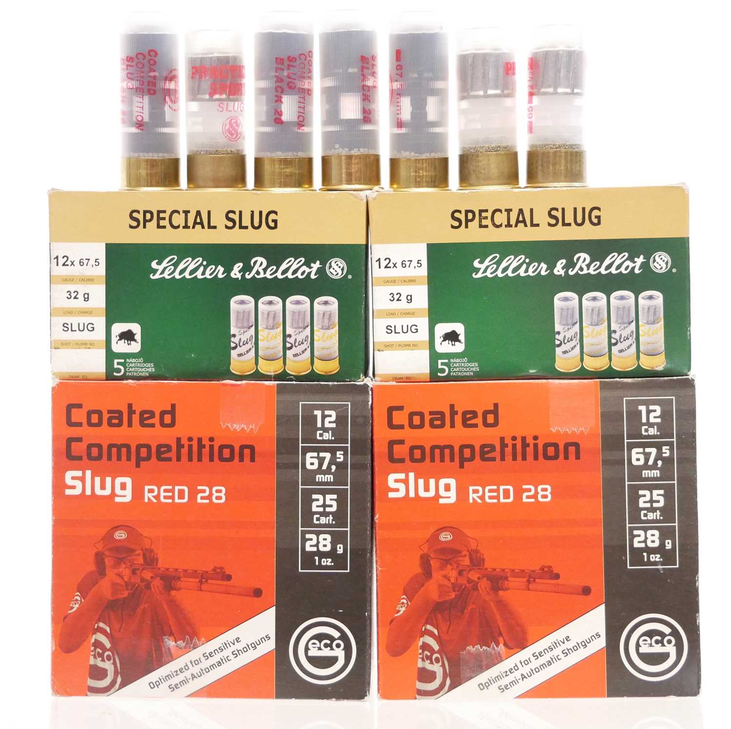 Lot 520 - Sixty seven 12 bore shotgun slugs cartridges,...