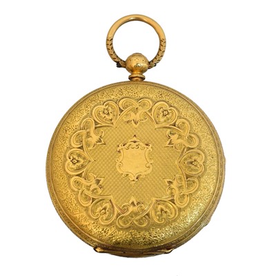 Lot 250 - An 18ct gold open face pocket watch.