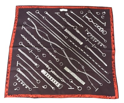 Lot 173A - A Hermès 'Chaines & Gourmettes' silk scarf