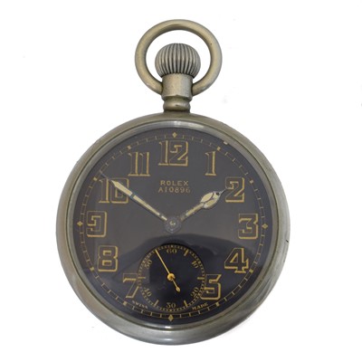 Lot A WWII Rolex military open face pocket watch.