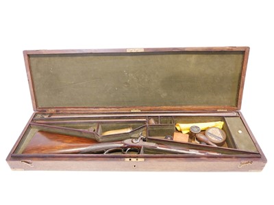 Lot 69 - Cased 44 bore (.451) percussion park rifle by...