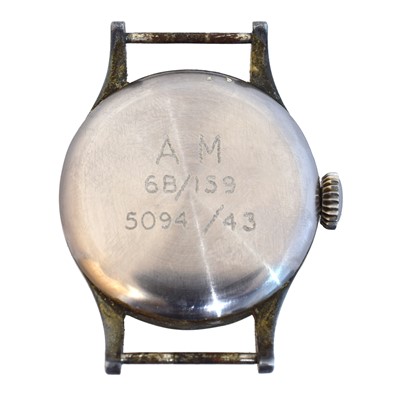 Lot 188 - A WWII Longines Air Ministry pilot's manual wind military wristwatch.