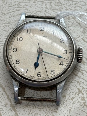 Lot 188 - A WWII Longines Air Ministry pilot's manual wind military wristwatch.