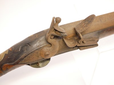 Lot 89 - Flintlock shotgun by Moore, 40 inch barrel...