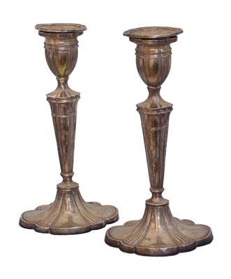 Lot 119 - A pair of Elizabeth II silver candlesticks