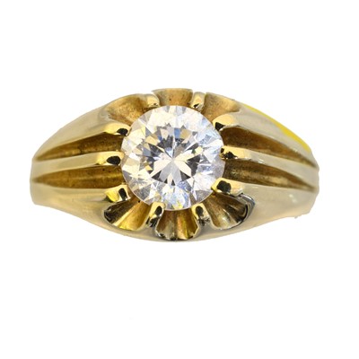 Lot 60 - A 9ct gold CZ single stone ring