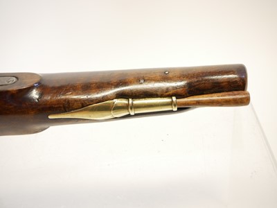 Lot 15 - Percussion pistol, 9inch barrel, the lock with...