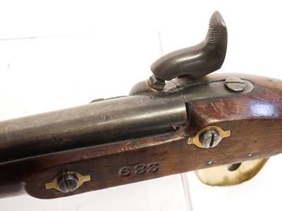 Lot 15 - Percussion pistol, 9inch barrel, the lock with...