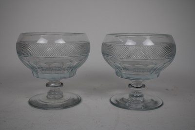 Lot 185 - Harlequin Set of Nine 19th Century Clear Glass Rummers