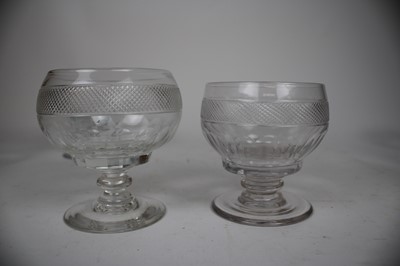 Lot 185 - Harlequin Set of Nine 19th Century Clear Glass Rummers