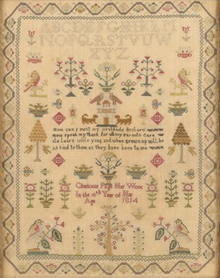 Lot 284 - George III Sampler by Charlotte Page, Aged 10