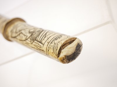 Lot 197 - Japanese bone mounted tanto dagger, 7 inch...