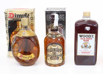 Lot 88 - 3 bottles Mixed Lot Deluxe Whisky and 100°proof Rum