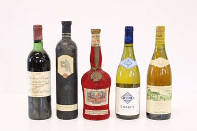 Lot 27 - 5 bottles Mixed Lot Fine Chablis, Claret, Rivaner and Cherry Marnier Liqueur