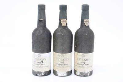 Lot 68 - 3 bottles Taylor’s Vintage Port 1975