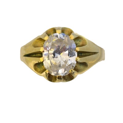 Lot 68 - An 18ct gold colourless gem single stone ring