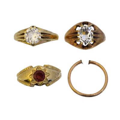 Lot 91 - Four 9ct gold rings