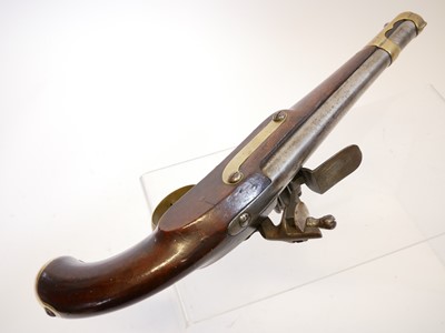 Lot 1 - Belgian 16 bore flintlock pistol, 10 inch...
