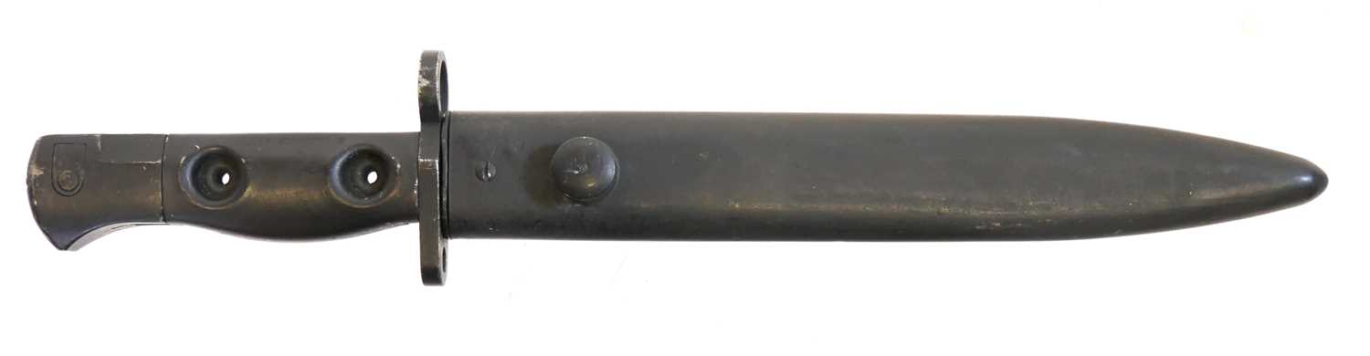 Lot 219 - L1A3 SLR bayonet and scabbard, finished black...