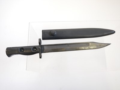 Lot 219 - L1A3 SLR bayonet and scabbard, finished black...