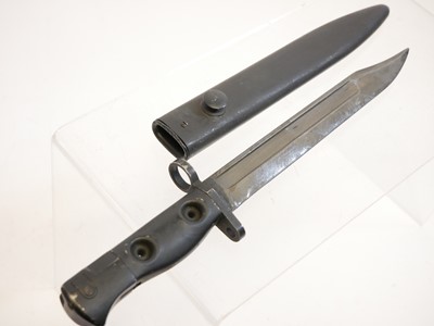 Lot 219 - L1A3 SLR bayonet and scabbard, finished black...