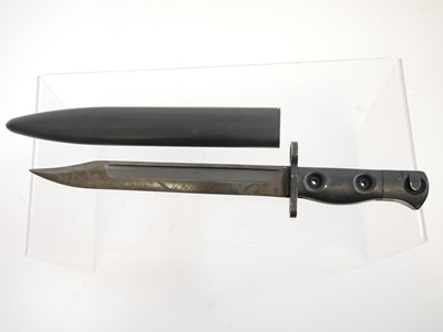 Lot 219 - L1A3 SLR bayonet and scabbard, finished black...