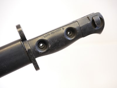 Lot 219 - L1A3 SLR bayonet and scabbard, finished black...