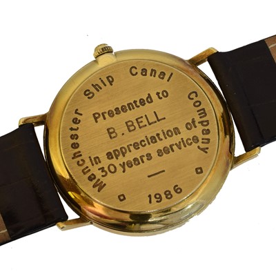 Lot A 9ct gold Mappin & Webb quartz wristwatch.