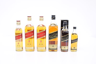 Lot 93 - 6 bottles Collection of Johnnie Walker Red Label and Black label Whisky