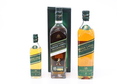 Lot 95 - A collection of 3 bottles Johnnie Walker Green Label Whisky