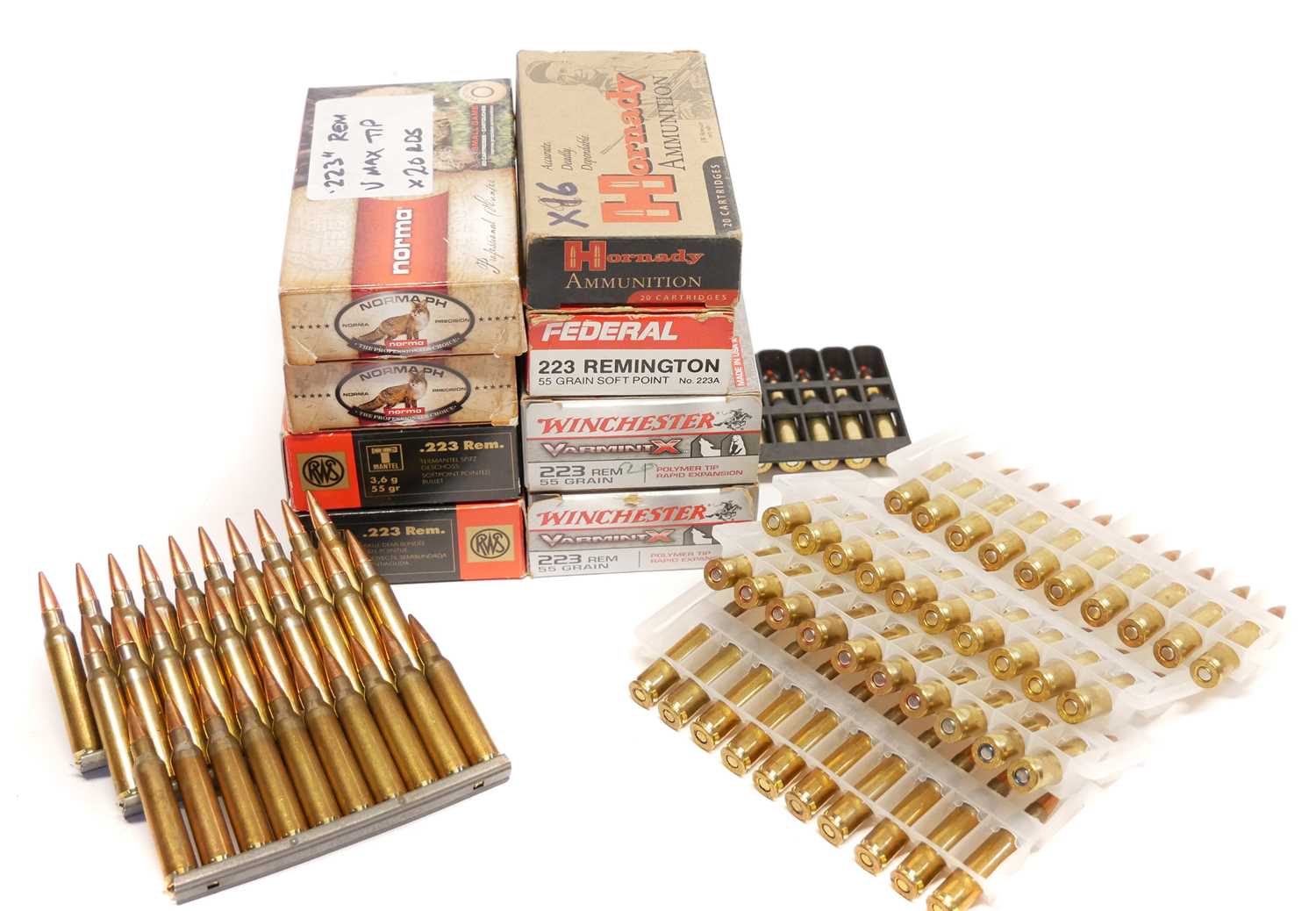 Lot 510 - .223 ammunition, 218 rounds by Norma, Federal,...