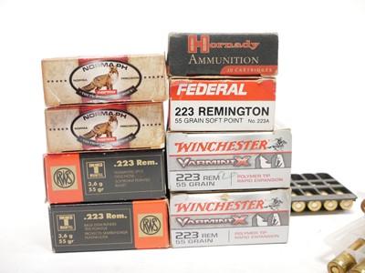 Lot 510 - .223 ammunition, 218 rounds by Norma, Federal,...
