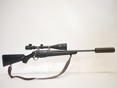 Lot 320 - Tikka T3 .223 bolt action rifle with moderator,...