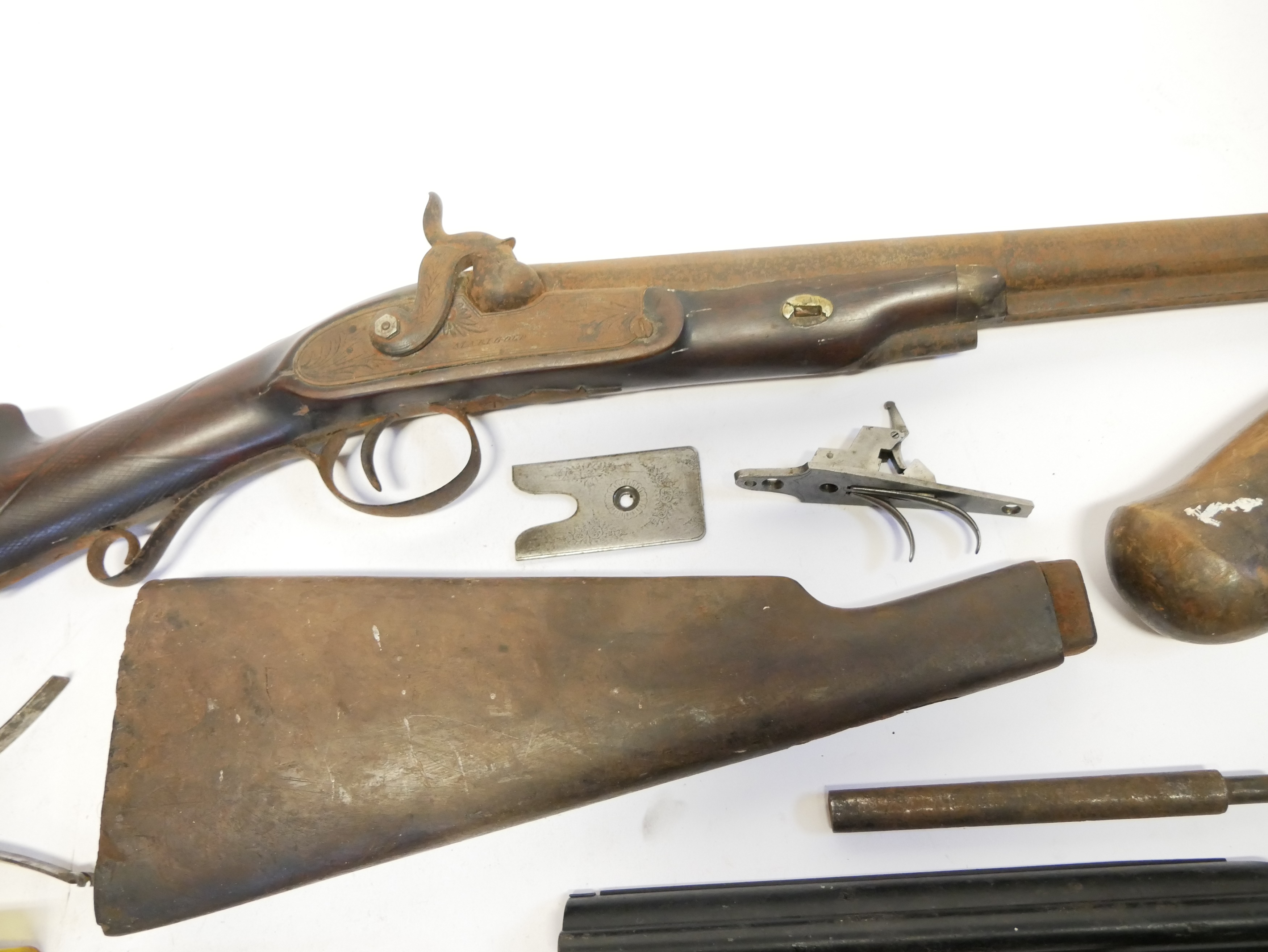 Lot 480 - Percussion 14 bore muzzle-loading shotgun by