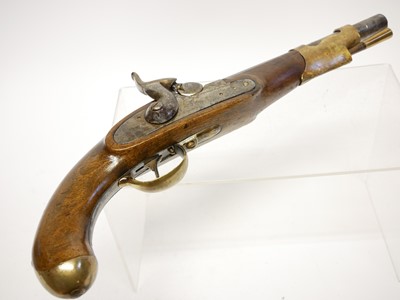 Lot 11 - Composed percussion holster pistol, with 10...