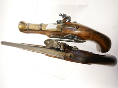 Lot 12 - Composed flintlock pistol, and a replica...