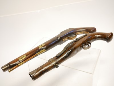 Lot 13 - Two composed percussion pistols, with antique...