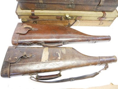 Lot 456 - Five gun cases, to include an oak and brass...
