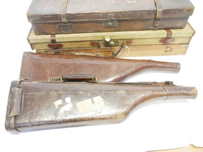 Lot 456 - Five gun cases, to include an oak and brass...